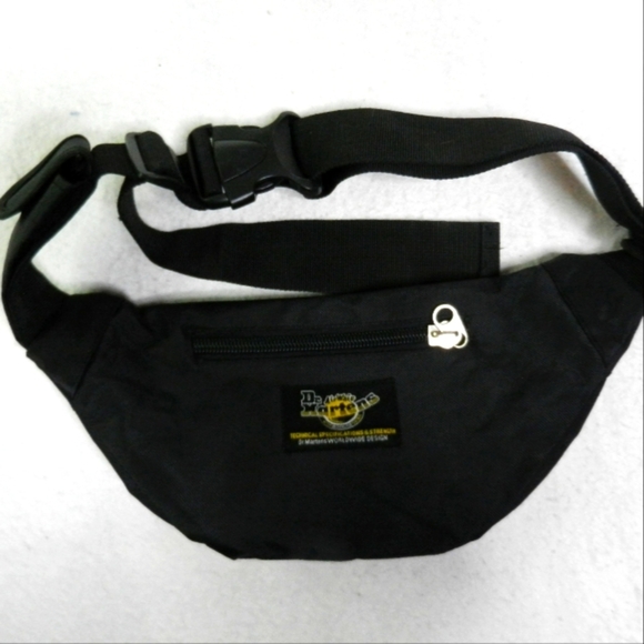 VINTAGE Dr Martens Waist Bag‎ Fanny Pack Black Bag Belt Hip Y2K